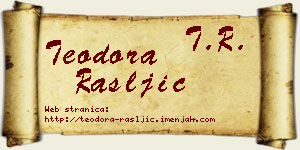 Teodora Rašljić vizit kartica
